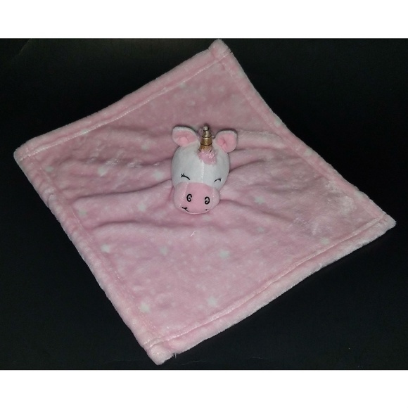 HB Other - HB Unicorn Lovey Pink White Stars Plush Baby Toy Security Blanket Soft AS IS